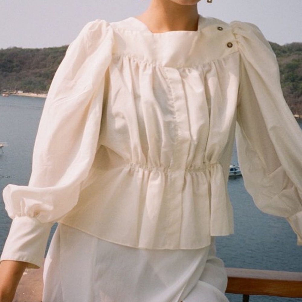 Ciao Lucia Allegra top in white 100% cotton large